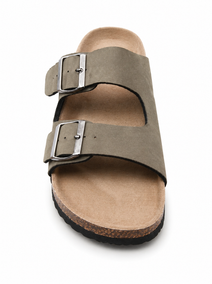 SANDALIA HOMBRE BIO CON DOBLE HEBILLA KAKI