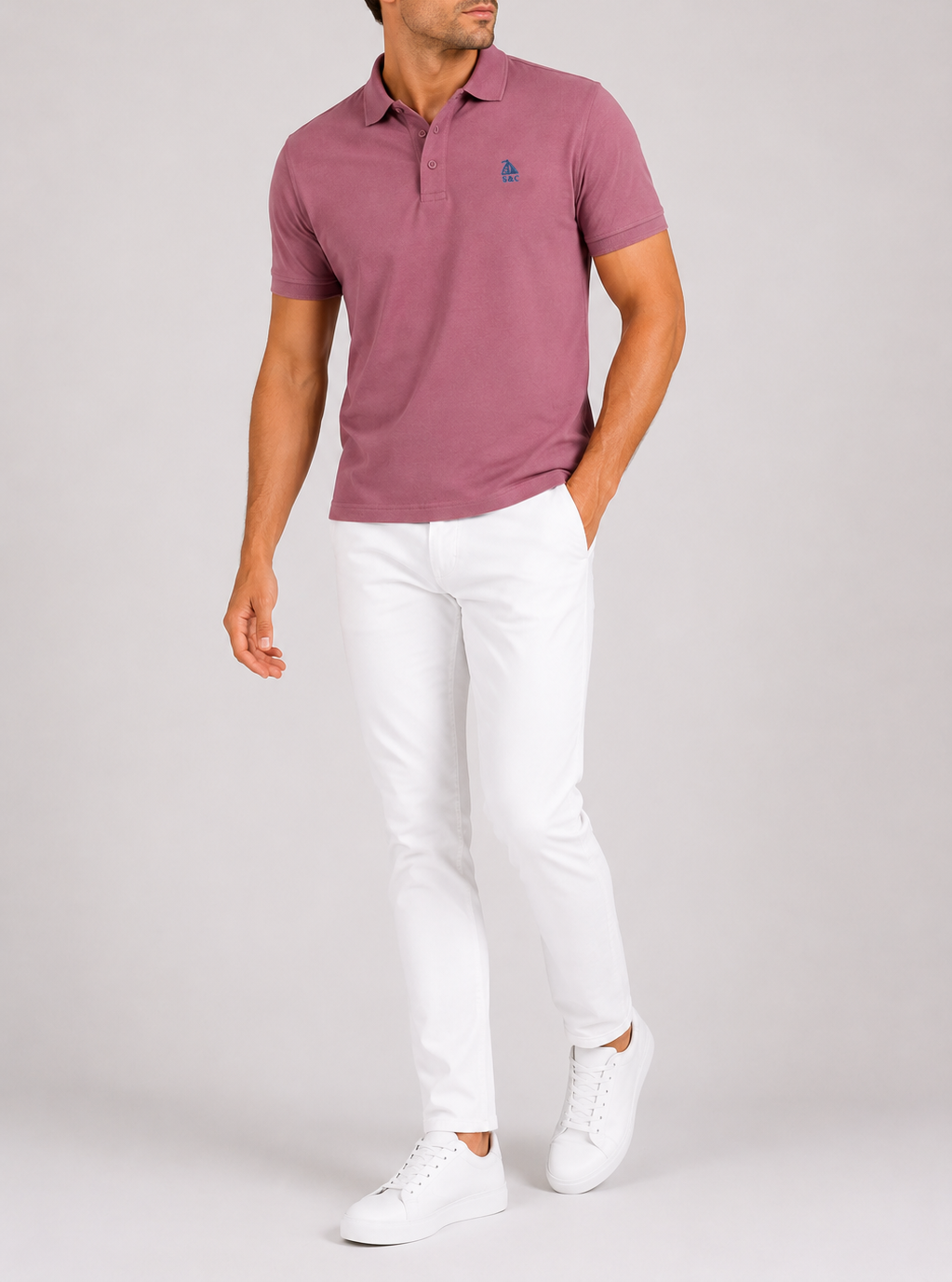 Polo Basic "Garroc" manga corta Vino