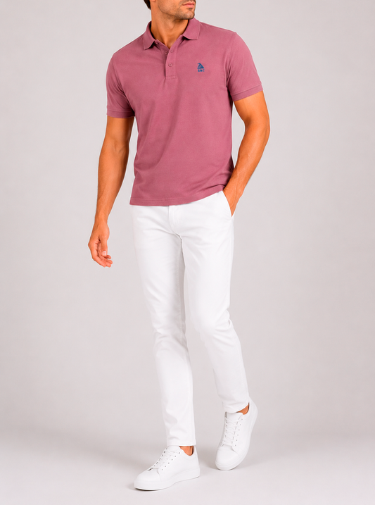 Polo Basic "Garroc" manga corta Vino