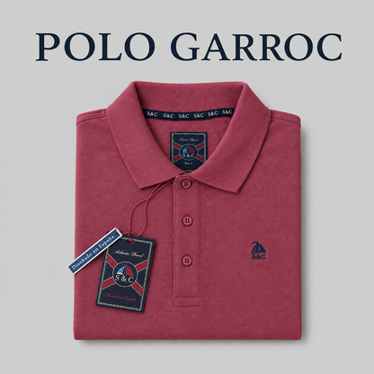 Polo Basic "Garroc" manga corta Vino