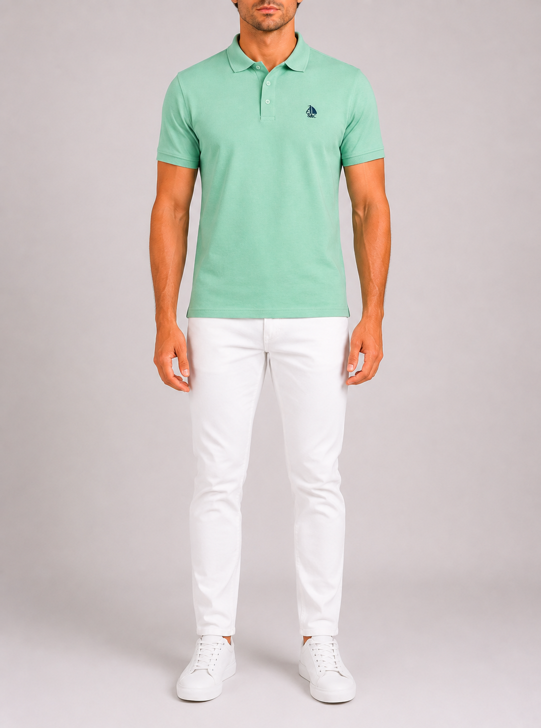 Polo Basic "Garroc" manga corta Verde menta