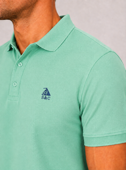 Polo Basic "Garroc" manga corta Verde menta
