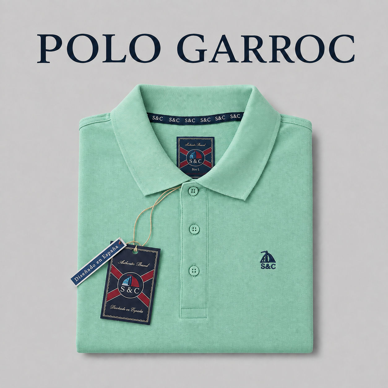 Polo Basic "Garroc" manga corta Verde menta