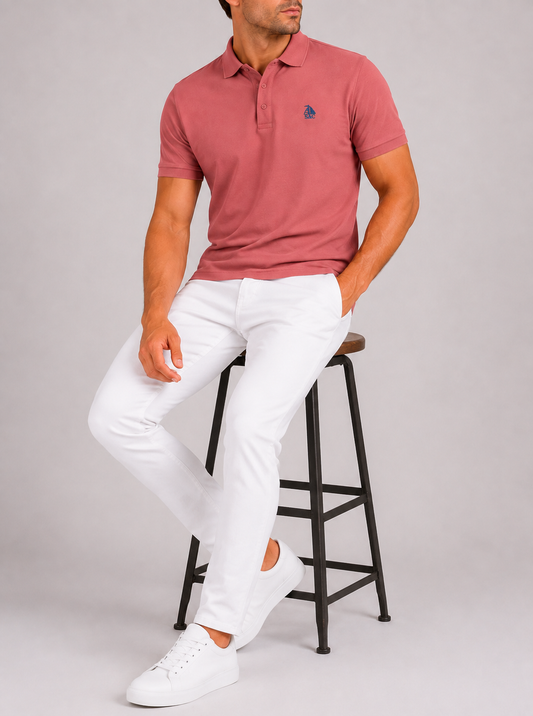 Polo Basic "Garroc" manga corta Coral