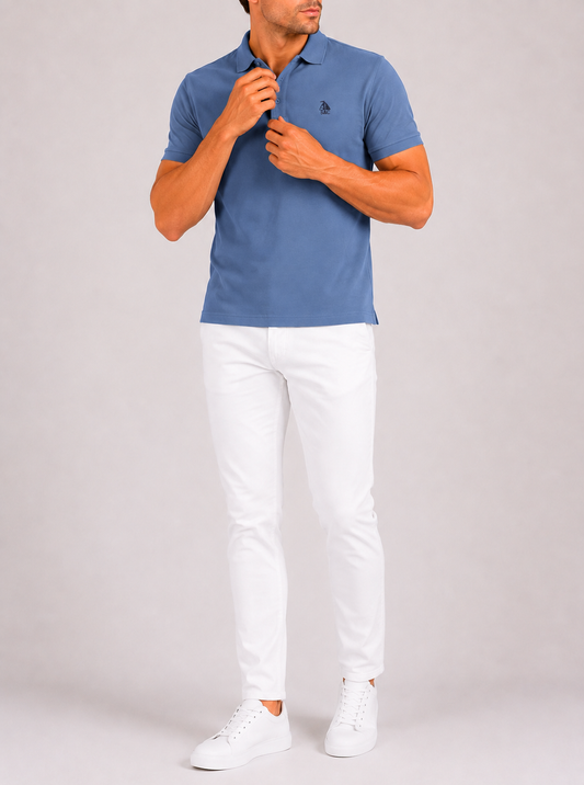 Polo Basic "Garroc" manga corta Azul Riviera