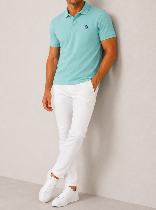 Polo Basic "Garroc" manga corta Agua