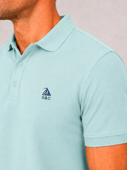 Polo Basic "Garroc" manga corta Agua