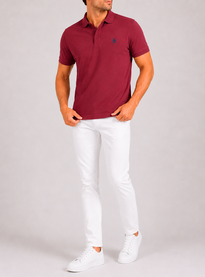 Polo Basic "Garroc" manga corta Granate