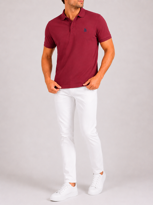 Polo Basic "Garroc" manga corta Granate