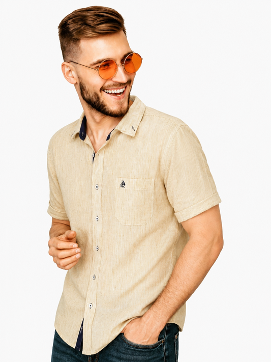 Camisa Hombre manga corta Amarillo
