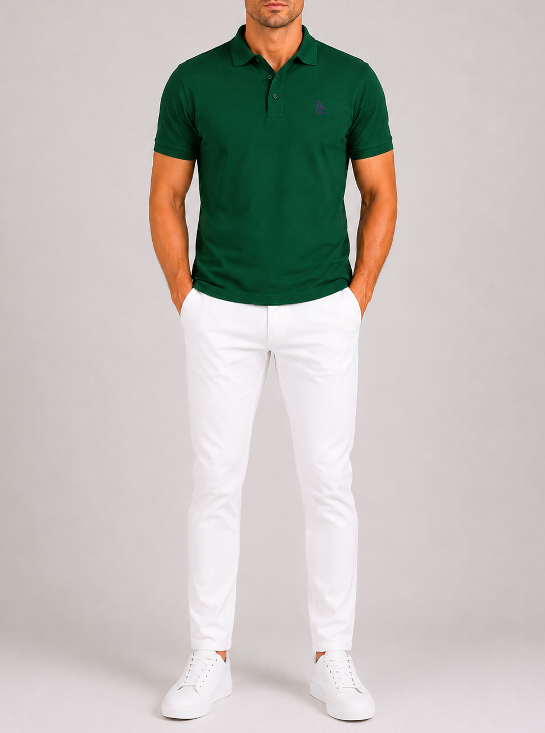 Polo Basic "Garroc" manga corta Verde Botella