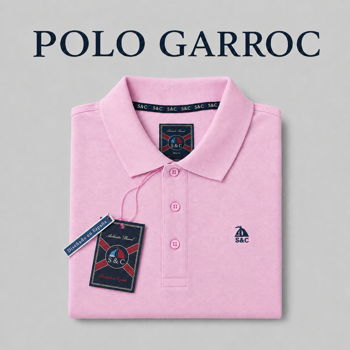 Polo Basic "Garroc" manga corta Rosa