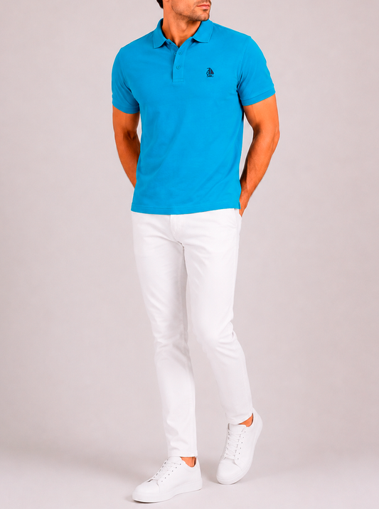 Polo Basic "Garroc" manga corta Azul Turquesa