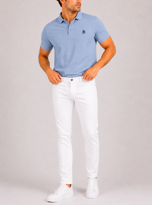 Polo Basic "Garroc" manga corta Azul Celeste