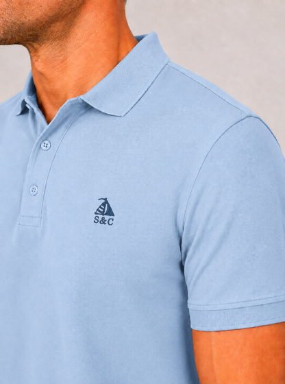 Polo Basic "Garroc" manga corta Azul Celeste