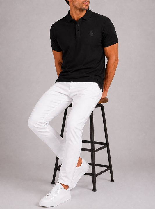 Polo Basic "Garroc" manga corta Negro