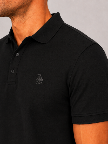 Polo Basic "Garroc" manga corta Negro