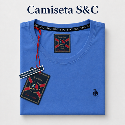 Camiseta azul manga corta