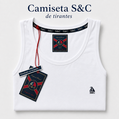 Camiseta tirantes de hombre Blanco