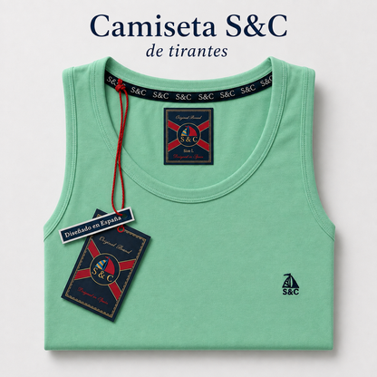 Camiseta tirantes de hombre Verde Menta