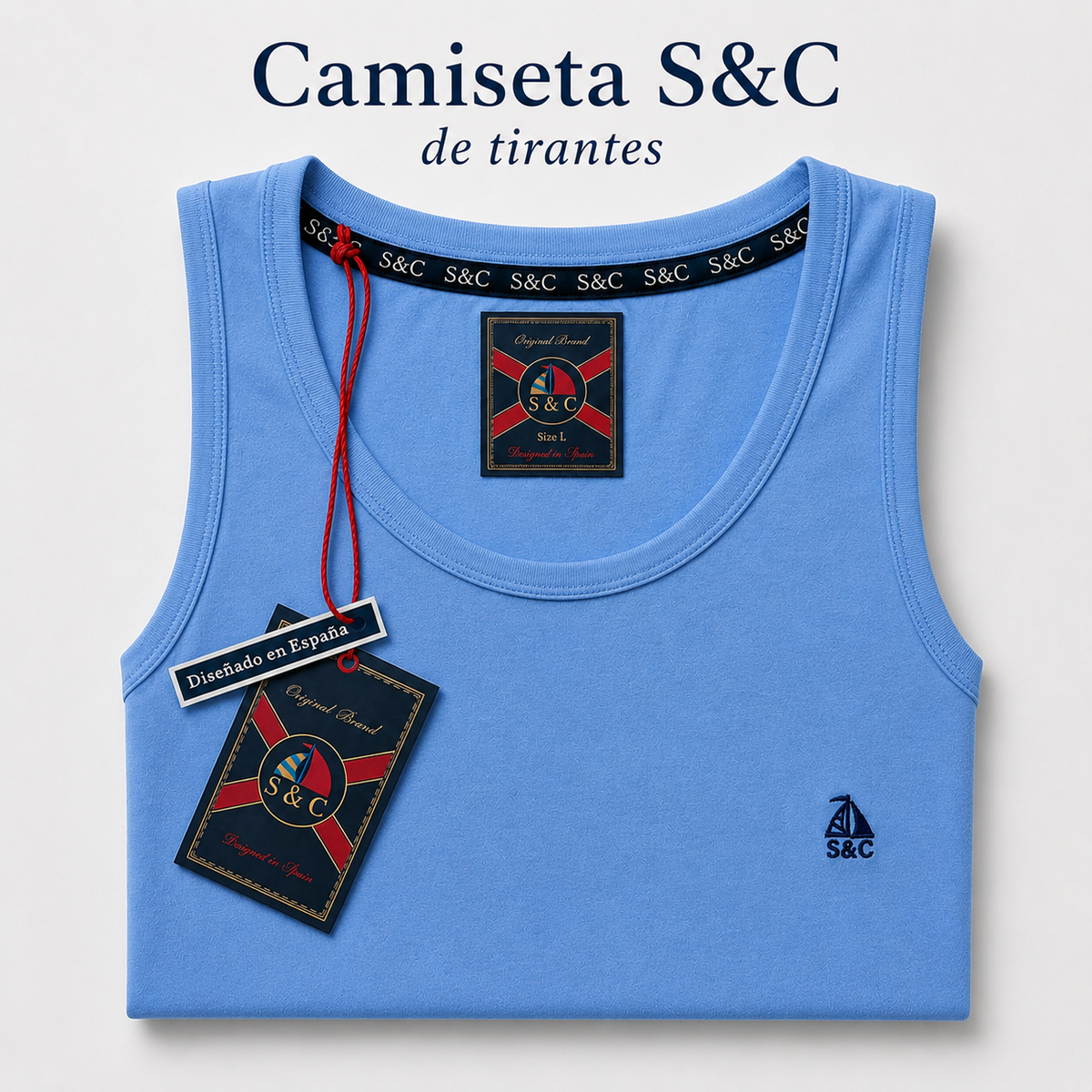 Camiseta tirantes de hombre Azul