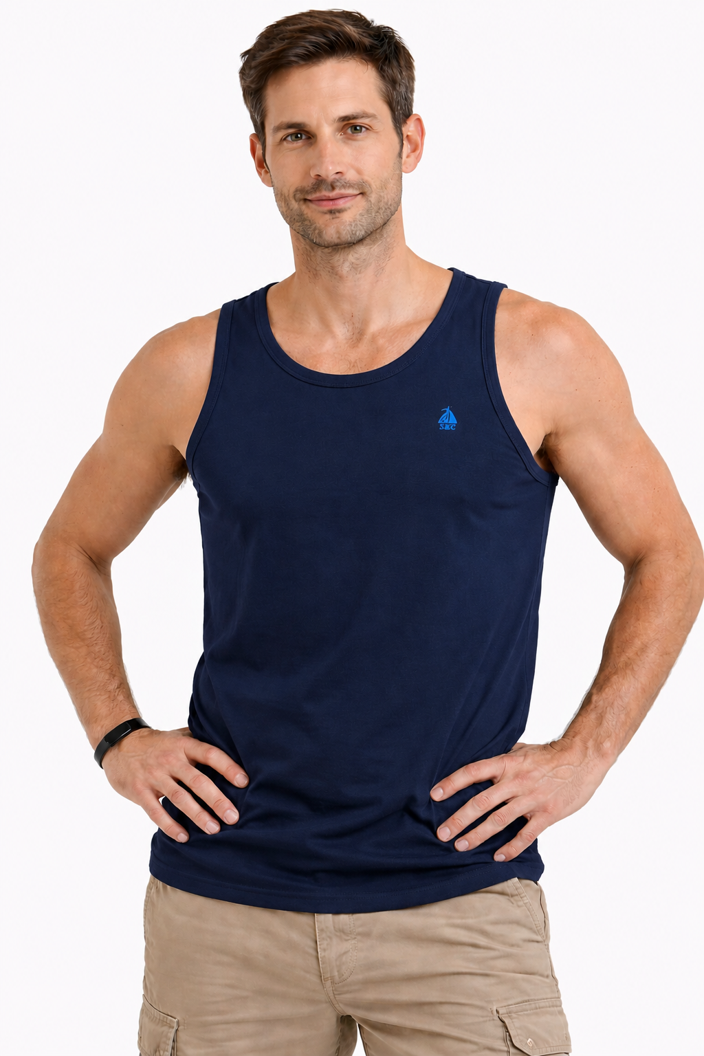 Camiseta tirantes de hombre Azul Marino