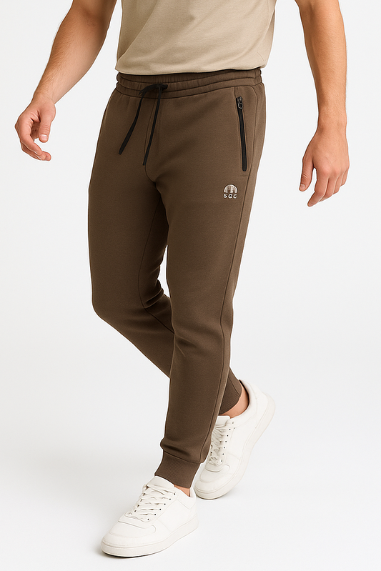 Pantalón de chándal cremallera marrón