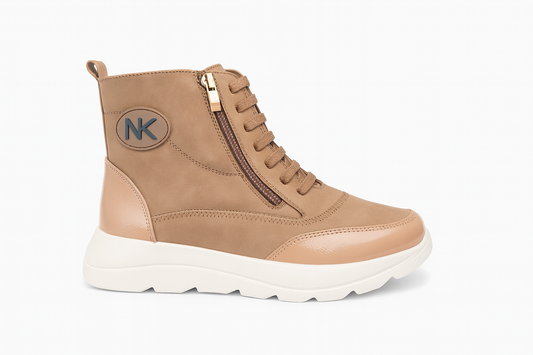 Botas casual mujer camel con cremallera NK