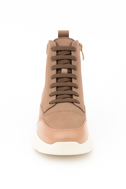Botas casual mujer camel con cremallera NK