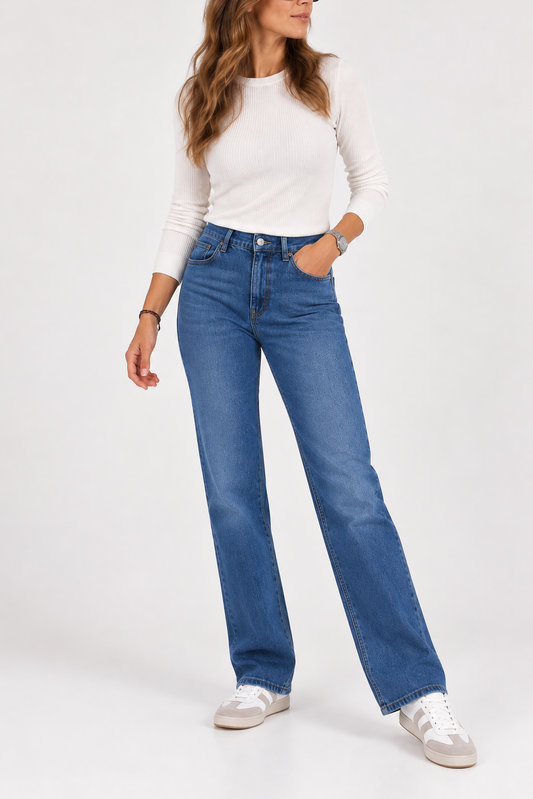 Pantalón vaquero de mujer recto