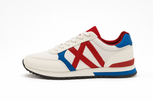 Zapatillas deportivas blanco, rojo y azul