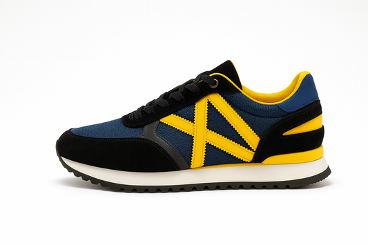 Zapatillas deportivas Negras, azules y amarillas