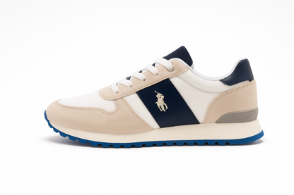 Zapatillas deportivas beige y azul