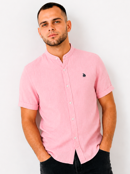 Camisa cuello mao manga corta Rosa