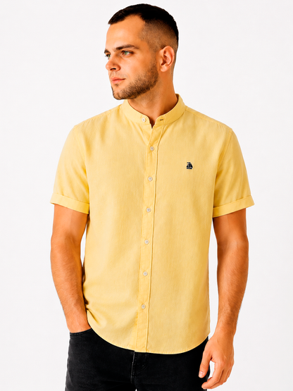 Camisa cuello mao manga corta Amarillo