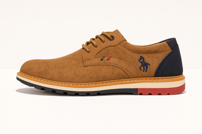 Zapato casual hombre camel con azul marino