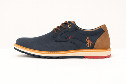Zapato casual hombre azul marino con camel