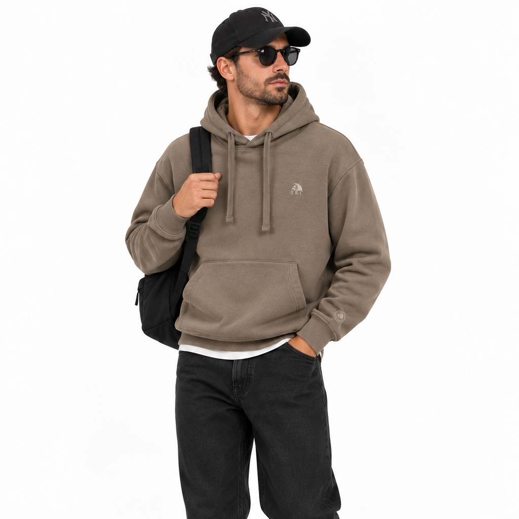 Sudadera hombre con capucha Loreken corteza
