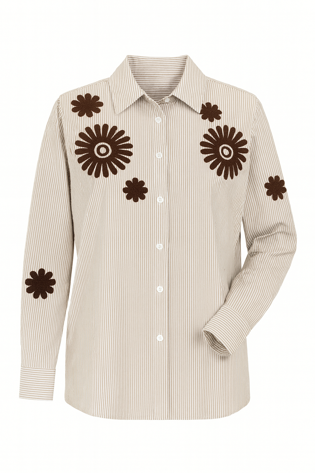 Camisa oversize de rayas con flores