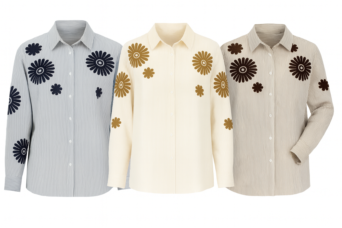 Camisa oversize de rayas con flores