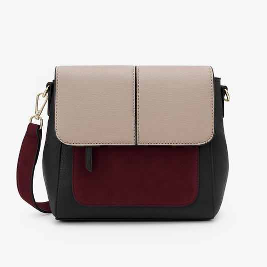 Bolso tricolor granate