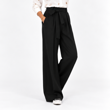 Pantalón lazo ancho negro
