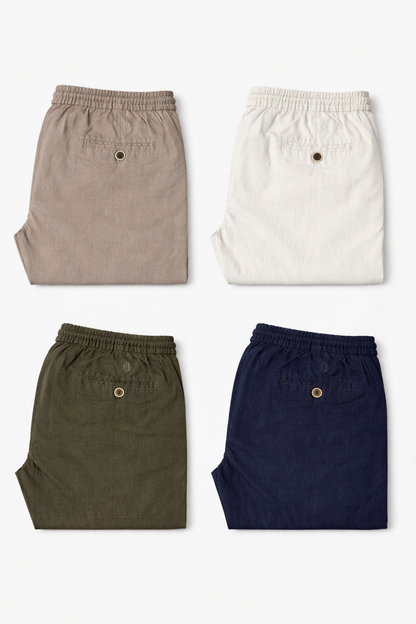 Pantalón corto de lino blanco