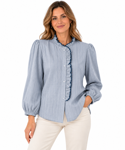 Blusa volante azul