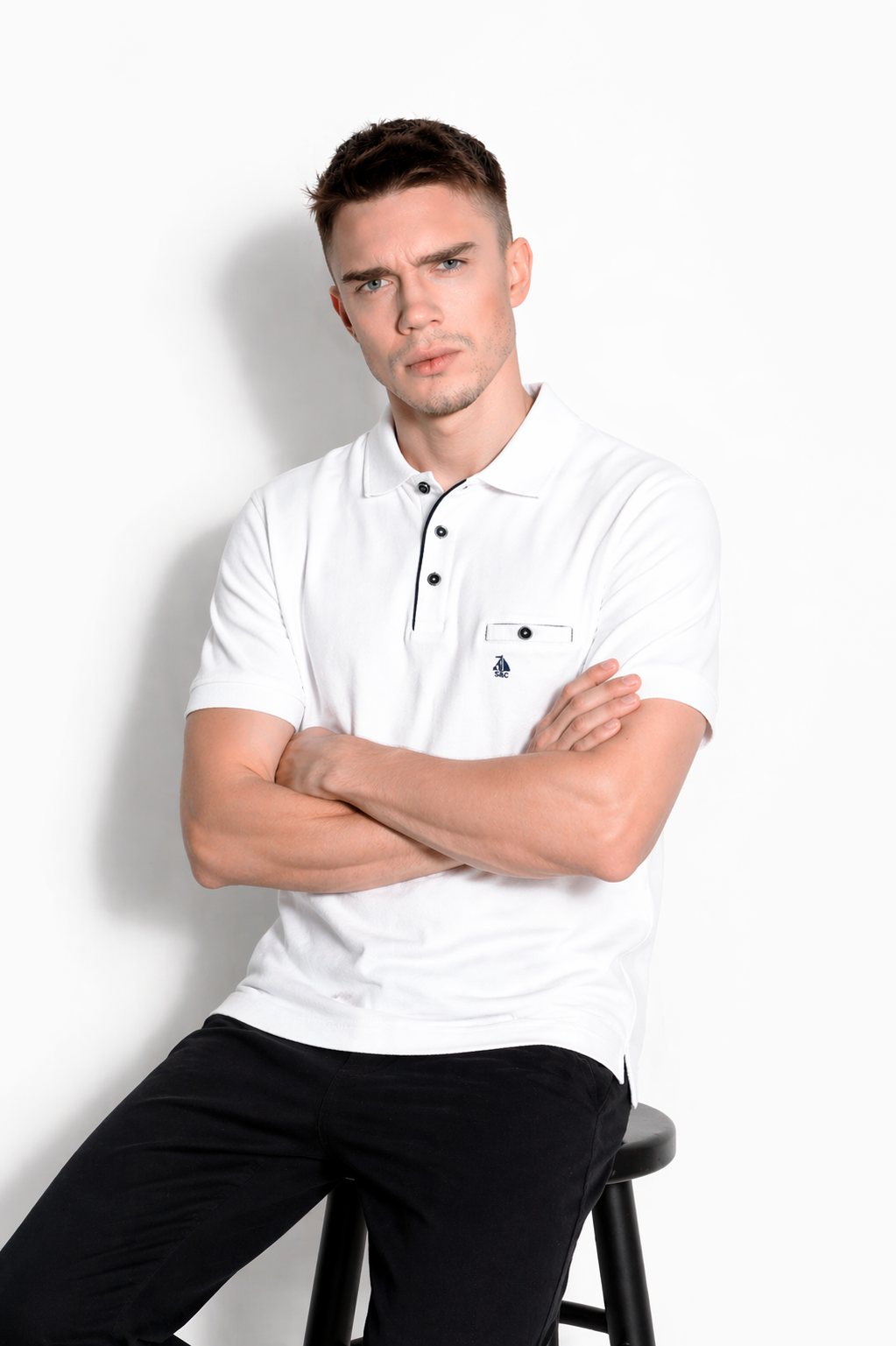 Polo punto liso Blanco