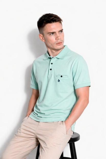Polo punto liso Verde Agua