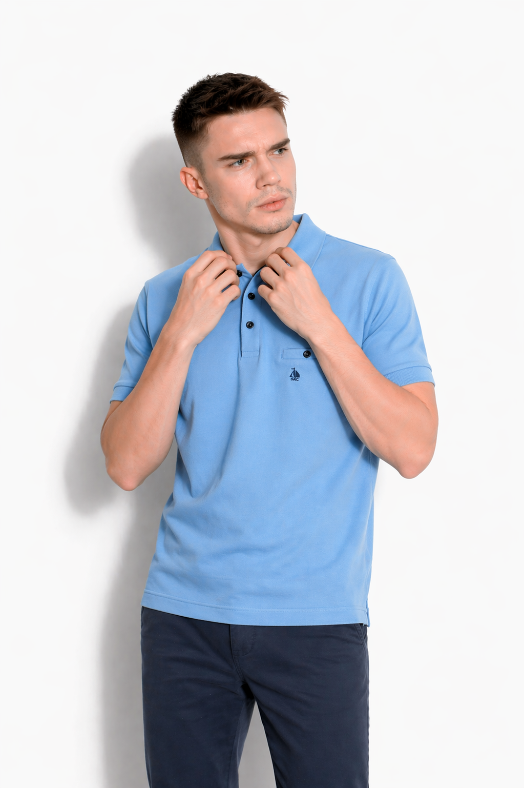 Polo punto liso Azul Celeste