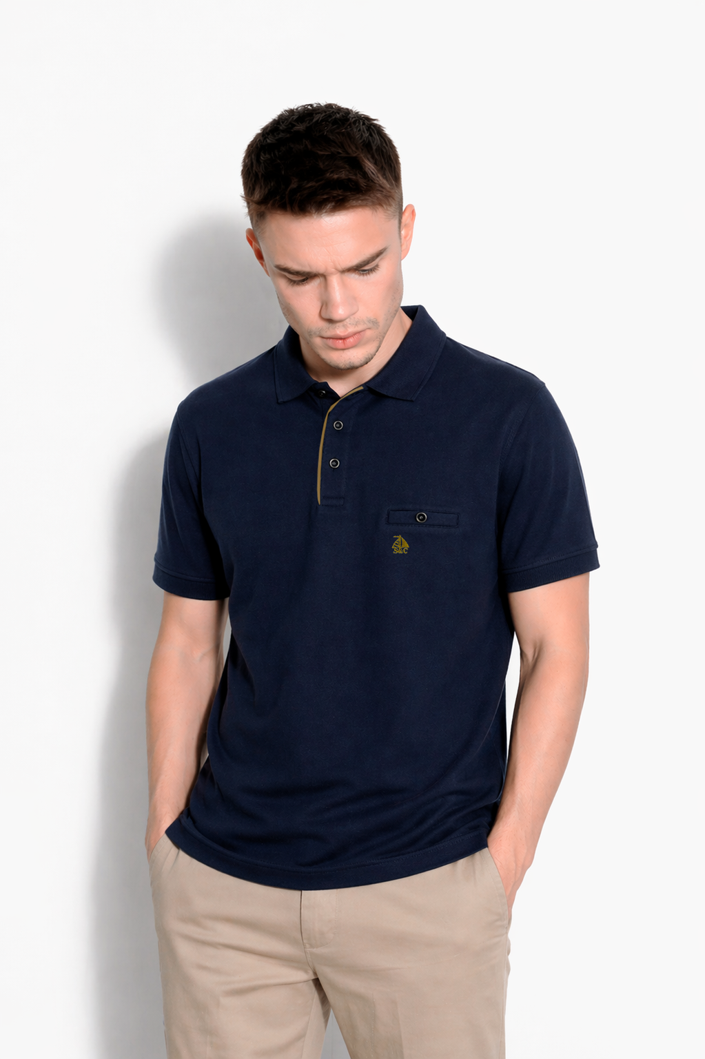 Polo punto liso Azul Marino