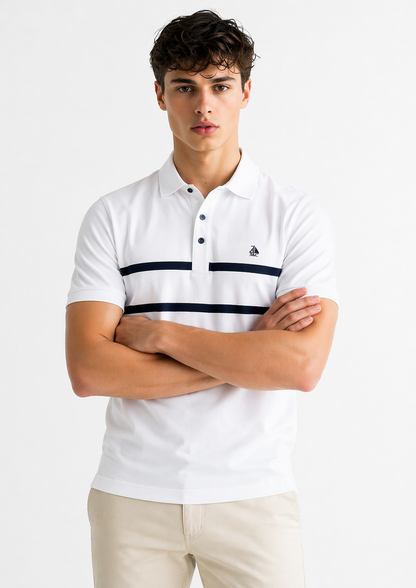 Polo single rayas Blanco