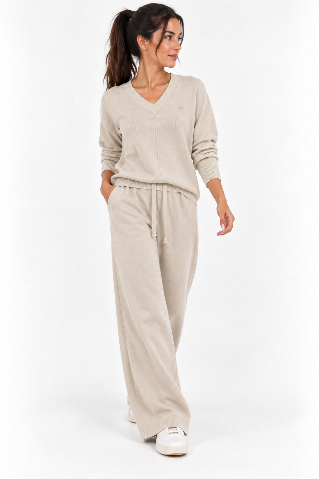 Conjunto de punto beige